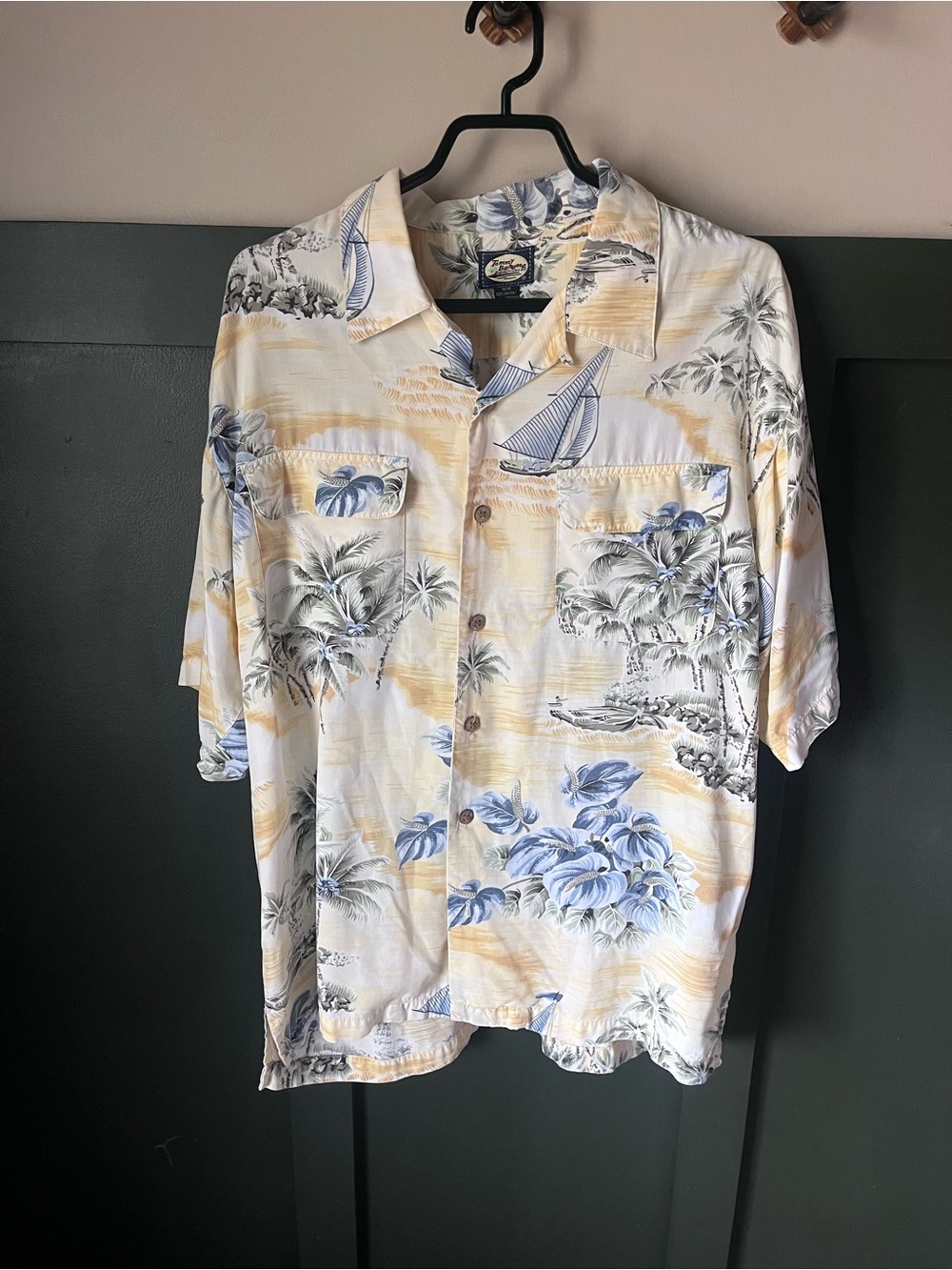 Tommy Bahama Pale Blue & Cream Tropical Shirt